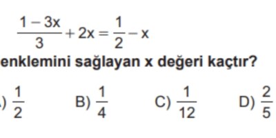 Matematik (lütfen çözümlü cevap)
