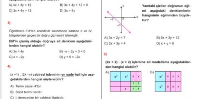 8. Sınıf Matematik Örnek Sorular