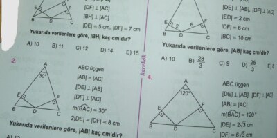 9.sınıf matematik ikizkenar üçgen